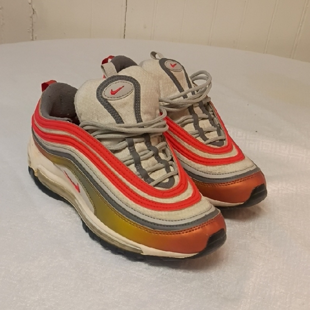 Nike Kids Sneakers Red, Gray, and Yellow - Picture 2 of 4